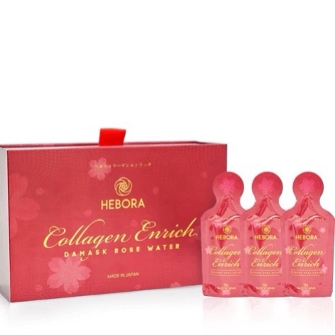 Nước Uống Đẹp Da Thơm Cơ Thể Hebora Collagen Enrich Damask Rose Water Dạng Túi