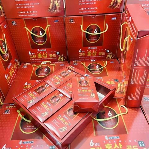 Nước Hồng Sâm Hoàng Gia 6 Năm Tuổi Premium 6 Year Old Korea Red Ginseng Extract Stick (1 Hộp 30 gói x 70ml)