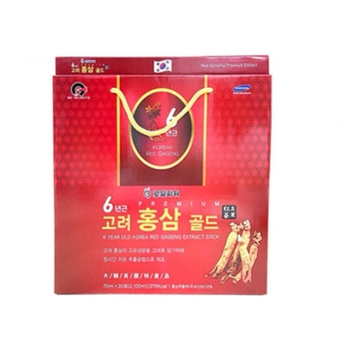 Nước Hồng Sâm Hoàng Gia 6 Năm Tuổi Premium 6 Year Old Korea Red Ginseng Extract Stick (1 Hộp 30 gói x 70ml)