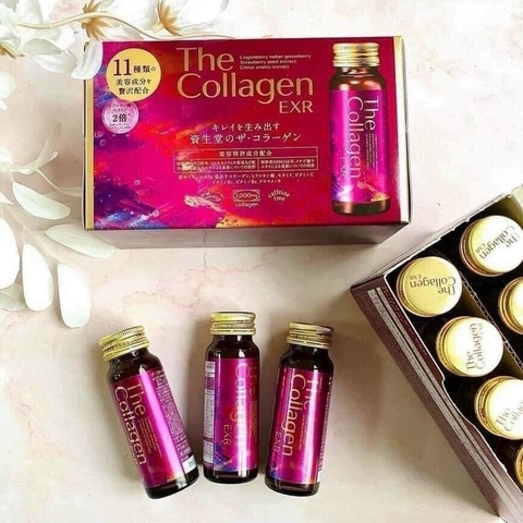 The Collagen Shiseido dạng chai nước uống Nhật Bản giúp đẹp da, tóc, móng Hộp 10 chai