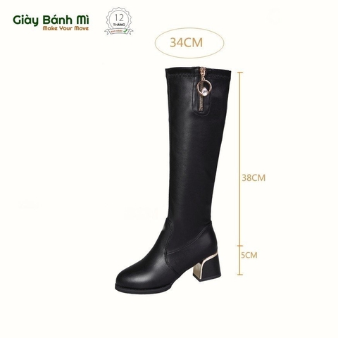 Boot đùi cao cấp ống cao đến dưới gối, đế cao 5cm - G1882