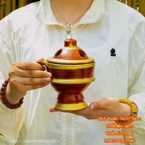 Lư Cúng Khói Sang Gốm Đất Nung Thủ Công Tây Tạng