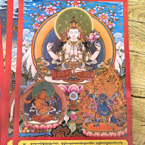 Tranh Thangka màu Thập Thế Ban Thiền Lạt Ma – bản duyệt năm 1985, phát hành năm 1985 – mỗi bộ 11 tờ – ấn phẩm sưu tầm