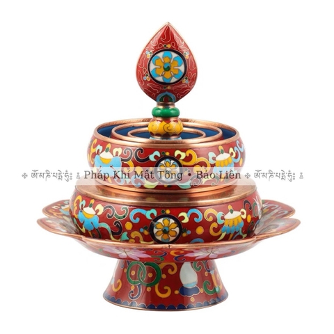 Tháp Mandala tráng men lam đỏ