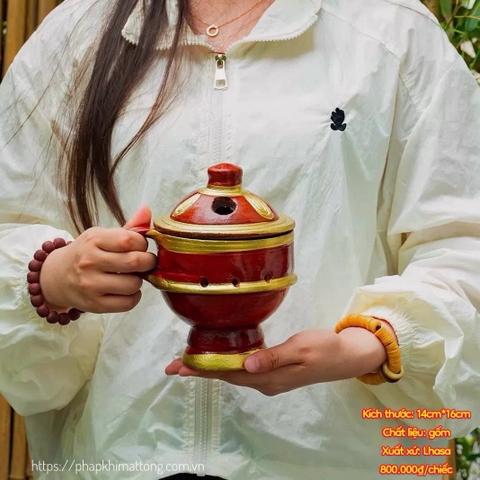 Lư Cúng Khói Sang Gốm Đất Nung Thủ Công Tây Tạng