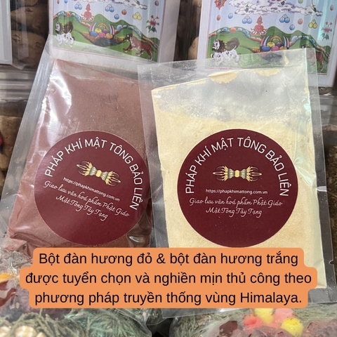 Bột đàn hường đỏ & đàn hương trắng nguyên chất