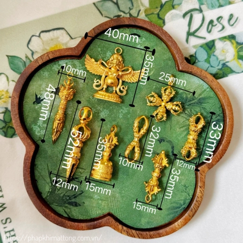 mặt dây hộ thân Sa Kim phong cách Tạng | Đại Bàng Kim Sí Điểu – Phổ Ba Kim Cang Chử hàng phục