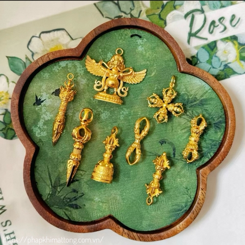 mặt dây hộ thân Sa Kim phong cách Tạng | Đại Bàng Kim Sí Điểu – Phổ Ba Kim Cang Chử hàng phục