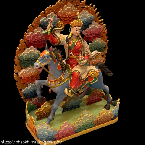Tượng Achi Chokyi Drolma 15cm Đồng Tím Sơn Khoáng