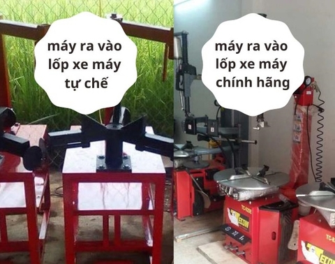 Máy ra vào lốp tự chế