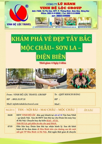 Tour TẾT Tour KHÁM PHÁ VẼ ĐẸP TÂY BẮC MỘC CHÂU - SƠN LA -ĐỆN BIÊN 4N3D