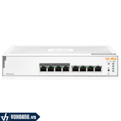 Aruba Instant On 1830 8G 4p Class4 PoE 65W Switch - JL811A | 8 Cổng Gigabit Với 4 Cổng PoE Tổng 65W