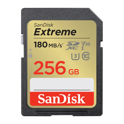 Thẻ Nhớ SDXC SanDisk 256GB Extreme | Tốc Độ Ghi UHS-I 180MB/s Video 4K Ultra HD