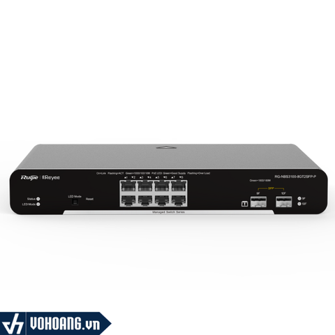 Ruijie RG-NBS3100-8GT2SFP-P | Switch 10 Port PoE/PoE+ Gigabit Layer 2 Hỗ Trợ Cloud Quản Lý