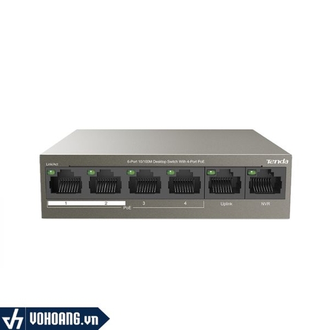 Tenda TEF1106P-4-63W | Switch PoE 6 Cổng Megabit Với 4 Cổng PoE Ngân Sách NGuồn 63W