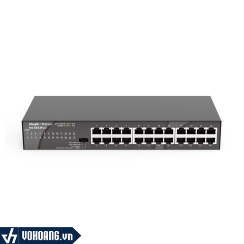 Ruijie RG-ES124GD | Switch/Hub Chia Mạng 24 Cổng Gigabit Giá Rẻ Tốc Độ Cao Vỏ Kim Loại Cao Cấp