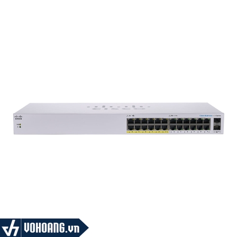 Cisco CBS110-24PP-EU | Switch PoE 24 Cổng Với Công Suất 100W - Tích Hợp 2 Cổng Gigabit SFP