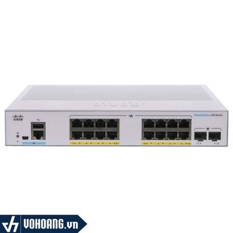 Cisco CBS350-16P-2G-EU | Switch Quản Lý PoE 16 Cổng Gigabit - Tích Hợp 2 Cổng Gigabit SFP