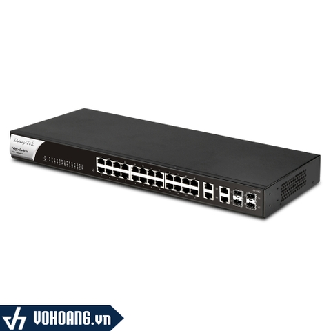 DrayTek VigorG1282 | Switch Chuyên Dụng 24 Port Gigabit, 4 Port Combo, 4 Port SFP