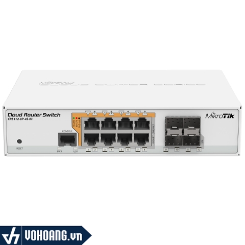 MikroTik CRS112-8P-4S-IN | Switch PoE Chia Mạng Thông Minh 8 Cổng Gigabit - Kèm 4 Cổng SFP