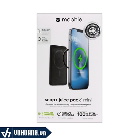 Mophie Snap+ Juice | Sạc Dự Phòng Hỗ Trợ MagSafe Mini  5000mAh | Hàng Chính Hãng