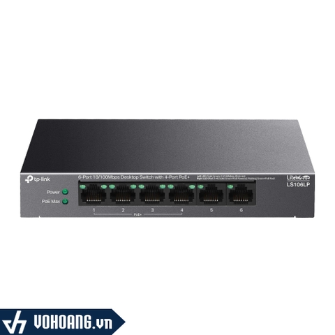 TP-LINK LS106LP | Switch 4 Cổng PoE+ Tốc Độ 10/100Mbps Có UpLink Cho IP Camera