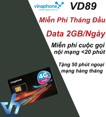 Vinaphone VD89 | Gói Cước Data 4G Siêu Ưu Đãi 2GB/Ngày | Chỉ 89.000đ/Tháng