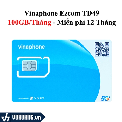Vinaphone TD49 | Miễn Phí 1 Năm Dung Lượng DATA Tốc Độ Cao 100GB/Tháng Không Chia Theo Ngày