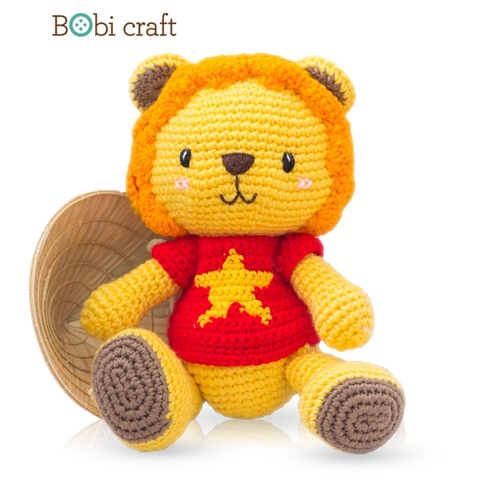 Thú bông len Bobicraft - Sư tử Ari Việt Nam - Đồ chơi an toàn Quà tặng bé