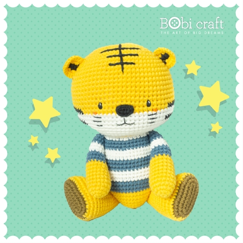 Thú bông len Bobicraft - Hổ xanh tinh nghịch - Đồ chơi an toàn Quà tặng bé