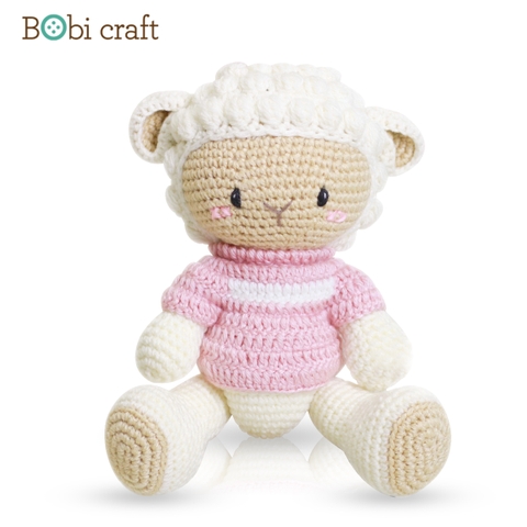 Thú bông len Bobicraft - Cừu Barbra tinh nghịch - Đồ chơi an toàn Quà tặng bé