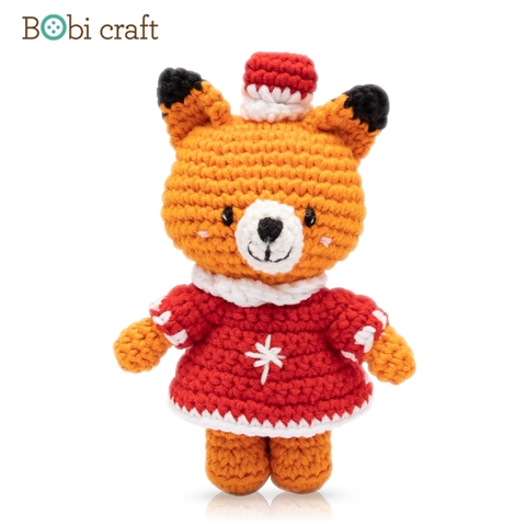 Thú bông len Bobicraft - Cáo Foxie Nhí - Noel - Đồ chơi an toàn Quà tặng bé