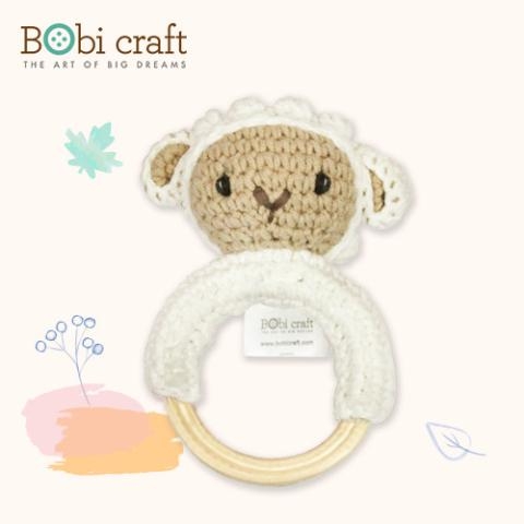 Thú bông len Bobicraft - Vòng lục lạc Barbra - Đồ chơi an toàn Quà tặng bé