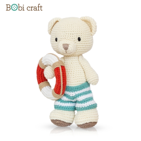 Thú bông len Bobicraft - Gấu Bobbie tinh nghịch - Đồ bơi - Đồ chơi an toàn Quà tặng bé