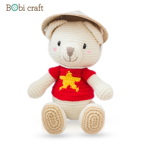 Thú bông len Bobicraft - Gấu Lizzie Việt Nam - Đồ chơi an toàn Quà tặng bé