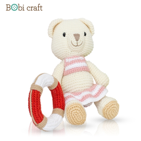 Thú bông len Bobicraft - Gấu Lizzie tinh nghịch - Đồ bơi - Đồ chơi an toàn Quà tặng bé