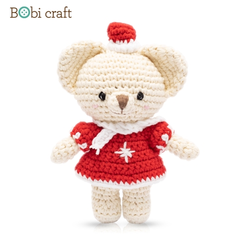 Thú bông len Bobicraft - Gấu Lizzie Nhí - Noel - Đồ chơi an toàn Quà tặng bé