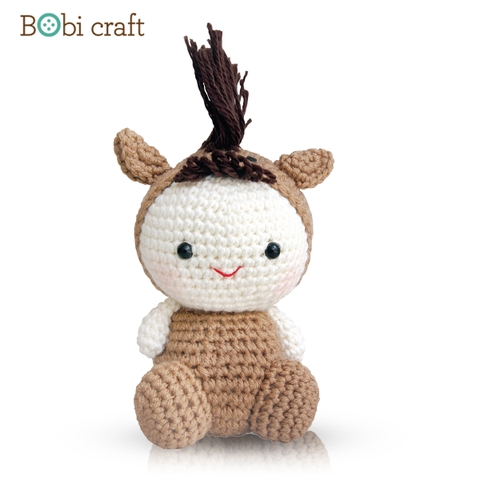 Thú bông len Bobicraft - Ngựa nâu đất - Đồ chơi an toàn Quà tặng bé