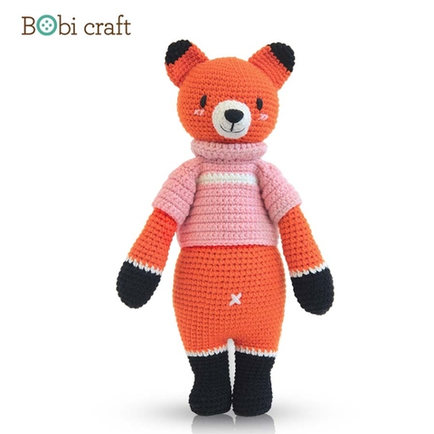 Thú bông len Bobicraft - Cáo Foxxie đứng L - Đồ chơi an toàn Quà tặng bé