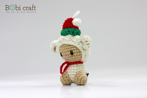 Thú bông len Bobicraft - Cừu treo Noel - Bộ màu - Đồ chơi an toàn Quà tặng bé