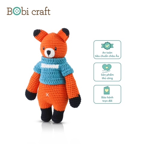 Thú bông len Bobicraft - Cáo Fennis đứng M - Bộ màu - Đồ chơi an toàn Quà tặng bé