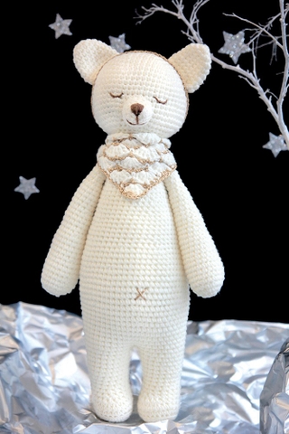 Thú bông len Bobicraft - Cáo đực đứng - bộ Platinum - Đồ chơi an toàn Quà tặng bé