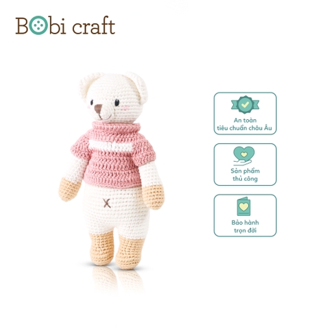 Thú bông len Bobicraft - Gấu Lizzie đứng (M) - Bộ màu - Đồ chơi an toàn Quà tặng bé