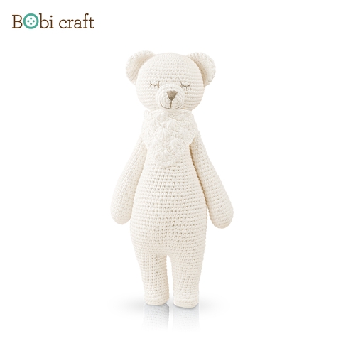 Thú bông len Bobicraft - Gấu cái đứng - bộ Platinum - Đồ chơi an toàn Quà tặng bé