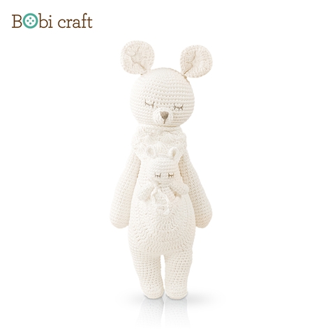 Thú bông len Bobicraft - Kangaroo mẹ và con đứng - bộ platinum - Đồ chơi an toàn Quà tặng bé