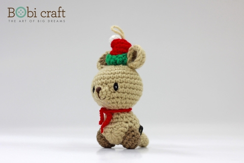 Thú bông len Bobicraft - Kangaroo treo Noel - Bộ màu - Đồ chơi an toàn Quà tặng bé