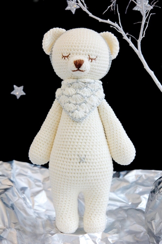 Thú bông len Bobicraft - Gấu cái đứng - bộ Platinum - Đồ chơi an toàn Quà tặng bé