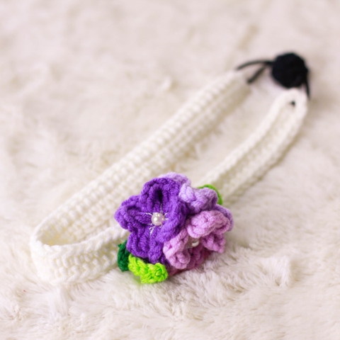 Thú bông len Bobicraft - Băng đô hoa tím - Đồ chơi an toàn Quà tặng bé