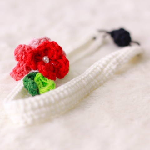 Thú bông len Bobicraft - Băng đô hoa đỏ - Đồ chơi an toàn Quà tặng bé