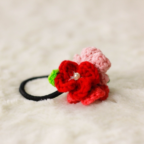Thú bông len Bobicraft - Hoa đỏ buộc tóc - Đồ chơi an toàn Quà tặng bé